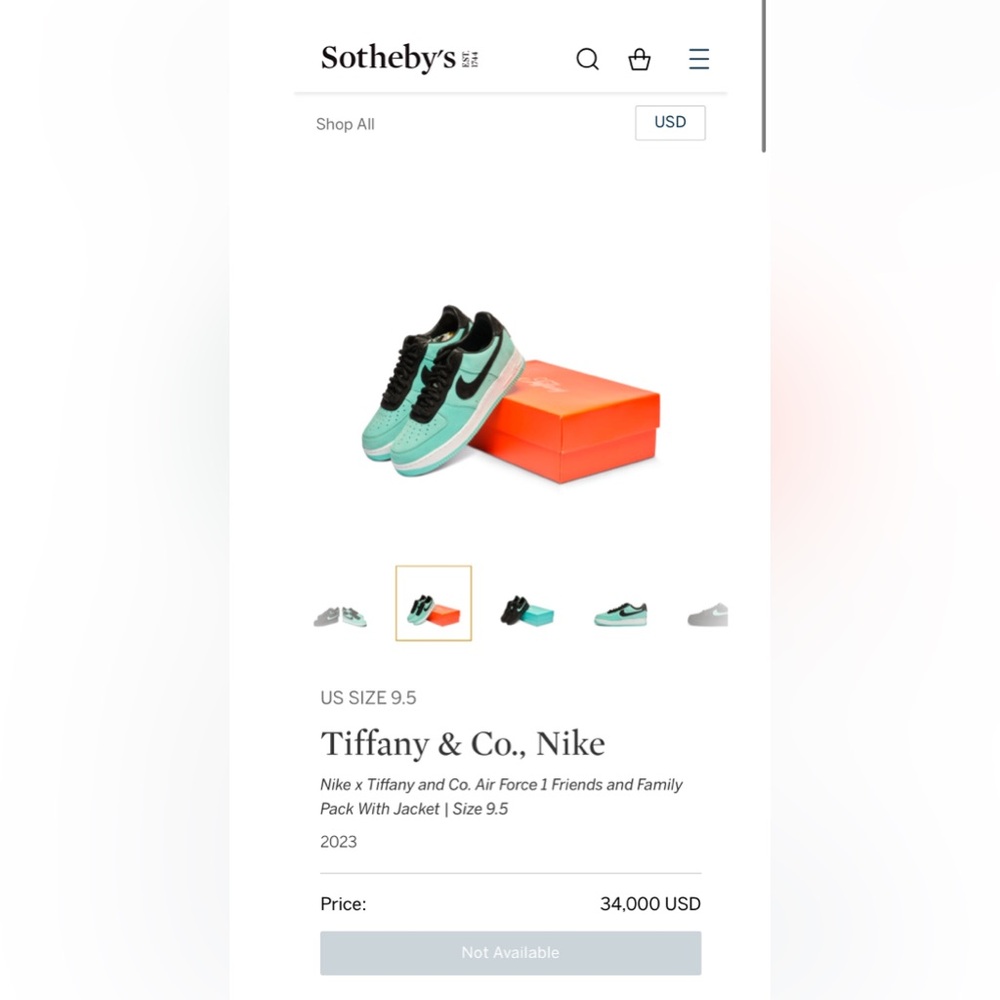New In Box Tiffany & Co. Nike